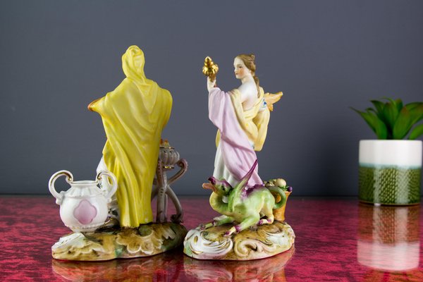 Porcelain Allegorical Figures from Aelteste Volkstedter Porzellanfabrik, Set of 2-KEG-1086501