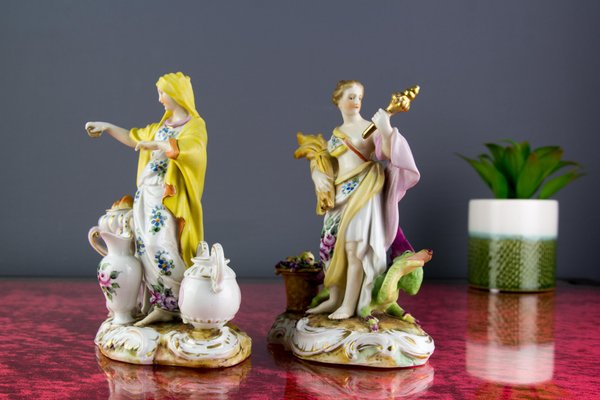 Porcelain Allegorical Figures from Aelteste Volkstedter Porzellanfabrik, Set of 2-KEG-1086501