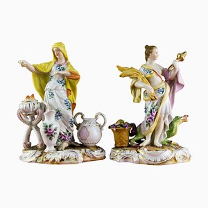 Porcelain Allegorical Figures from Aelteste Volkstedter Porzellanfabrik, Set of 2-KEG-1086501