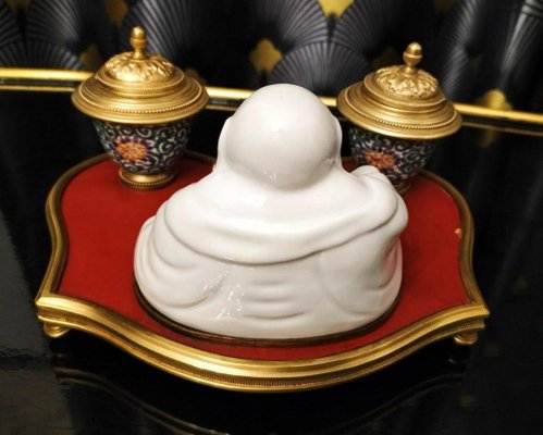 Porcelain and Bronze Inkwell-WFS-1801566