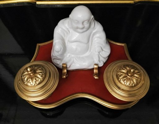 Porcelain and Bronze Inkwell-WFS-1801566