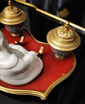 Porcelain and Bronze Inkwell-WFS-1801566