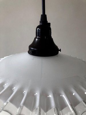 Porcelain and Handmade Glass Counterweight Pendant Lamp, 1900s-BAF-763465