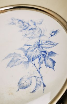 Porcelain and Metal Tray from Rörstrand, 1900s-ELB-1273953