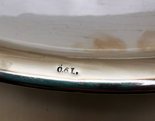 Porcelain and Metal Tray from Rörstrand, 1900s-ELB-1273953