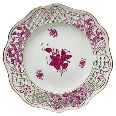 Porcelain Apponyi Pink Wall Decoration Plate from Herend Hungary, 1960s-UCH-1813211