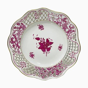 Porcelain Apponyi Pink Wall Decoration Plate from Herend Hungary, 1960s-UCH-1813211