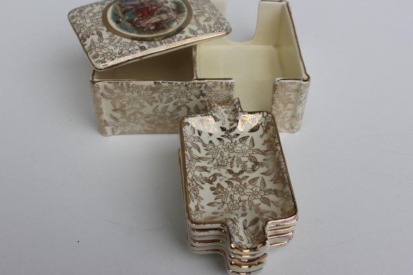 Porcelain Ashtray Set from Empire England, 1970s, Set of 7-UWJ-1422111