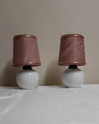 Porcelain Bedside Lamps, 1980s, Set of 2-HOI-1756395