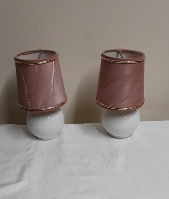 Porcelain Bedside Lamps, 1980s, Set of 2-HOI-1756395