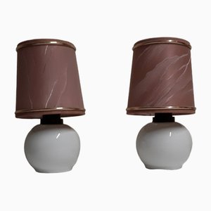 Porcelain Bedside Lamps, 1980s, Set of 2-HOI-1756395