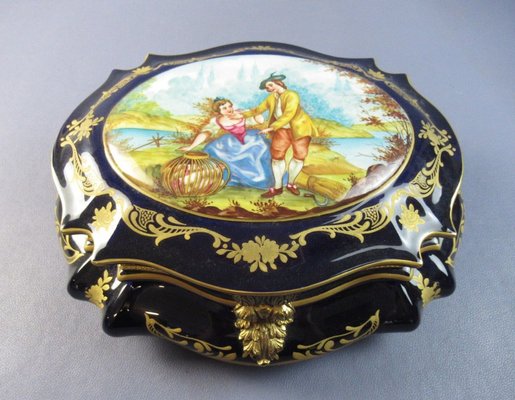 Porcelain Box Sèvres Finely Hand Painted Folk Chest of Chest, 1955-PWG-1751119