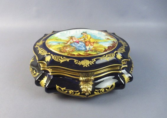 Porcelain Box Sèvres Finely Hand Painted Folk Chest of Chest, 1955-PWG-1751119