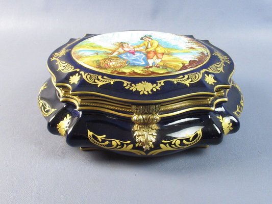 Porcelain Box Sèvres Finely Hand Painted Folk Chest of Chest, 1955-PWG-1751119