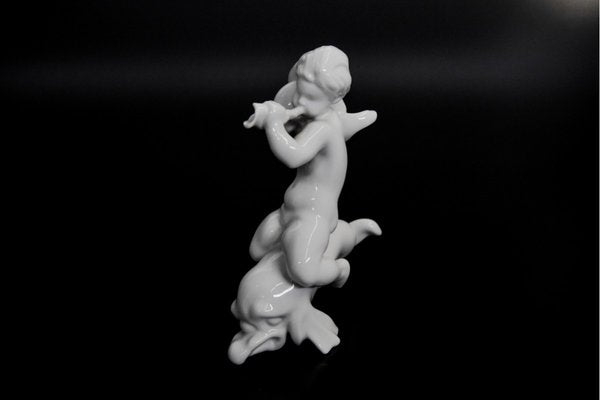 Porcelain Boy on Dolphin Figurine from Bing & Grondahl, 1950s-BXB-717246