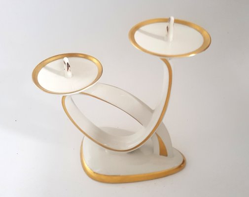 Porcelain Candlelight with Gilding from Alka, 1950s-QDP-1058825