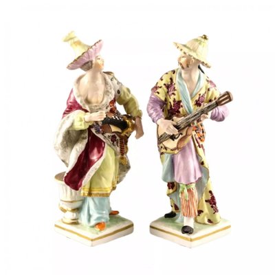 Porcelain Chinese Musicians From KPM, Set of 2-WMV-1129361