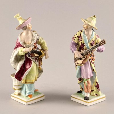 Porcelain Chinese Musicians From KPM, Set of 2-WMV-1129361