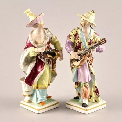 Porcelain Chinese Musicians From KPM, Set of 2-WMV-1129361