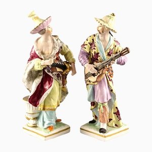 Porcelain Chinese Musicians From KPM, Set of 2-WMV-1129361