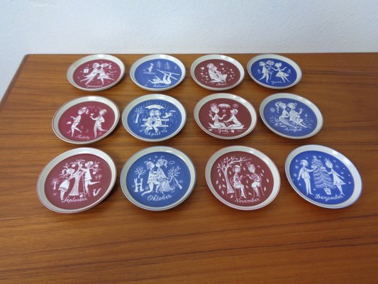 Porcelain Coasters by Raymond Peynet for Rosenthal Studio Line, 1960s, Set of 12-RDW-1785483