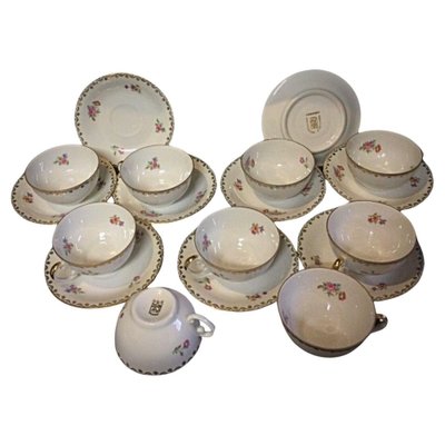 Porcelain Coffee Cups & Saucers from S.E.R France, 1950s, Set of 18-JZV-2041104