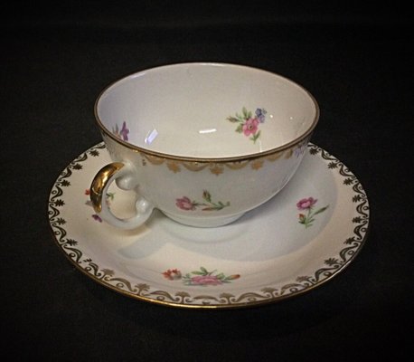 Porcelain Coffee Cups & Saucers from S.E.R France, 1950s, Set of 18-JZV-2041104