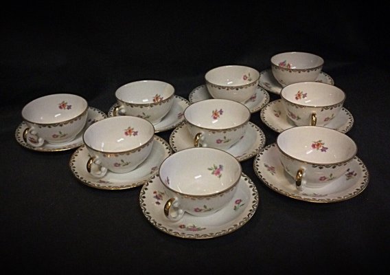 Porcelain Coffee Cups & Saucers from S.E.R France, 1950s, Set of 18-JZV-2041104