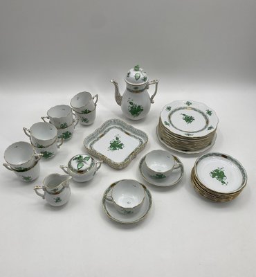 Porcelain Coffee Service from Herend, Hungary, 20th Century, Set of 34-CZ-1740979