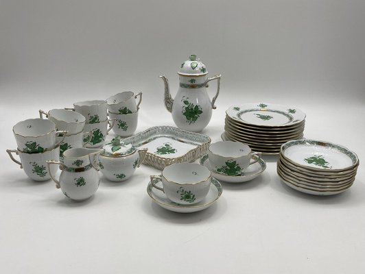 Porcelain Coffee Service from Herend, Hungary, 20th Century, Set of 34-CZ-1740979