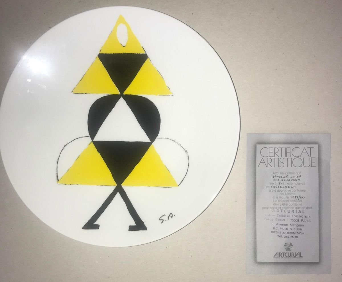 Porcelain collection plate " La danseuse jaune". 1973