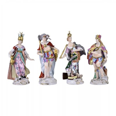 Porcelain Continents Group from Sitzendorf, Set of 4-WMV-1128010