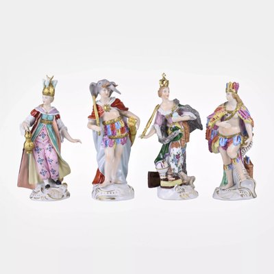 Porcelain Continents Group from Sitzendorf, Set of 4-WMV-1128010