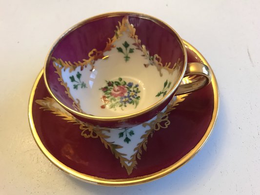 Porcelain Cup and Saucer from Bavaria, 1950s, Set of 2-WQQ-1716682