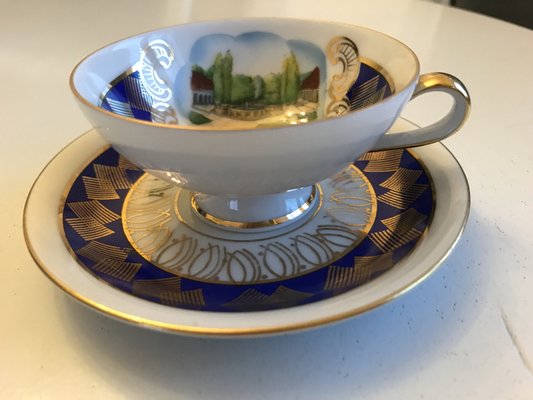 Porcelain Cup and Saucer from Bavaria, 1950s, Set of 2-WQQ-1716678