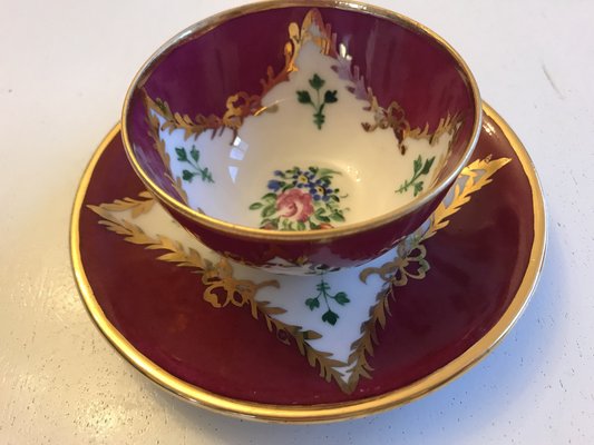 Porcelain Cup and Saucer from Bavaria, 1950s, Set of 2-WQQ-1716682