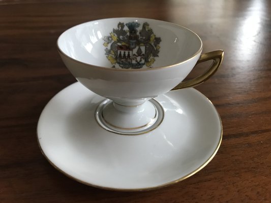 Porcelain Cup and Saucer from Geierstahl, 1950s, Set of 2-WQQ-1716672