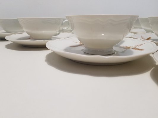 Porcelain Cups by Marcel Chaufriasse, 1960s, Set of 20-EHL-585185