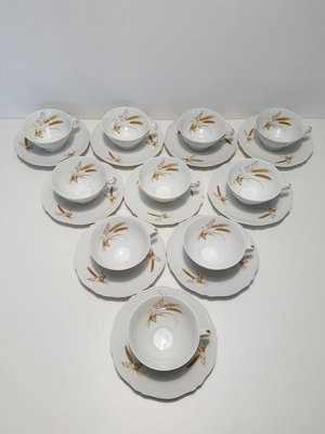 Porcelain Cups by Marcel Chaufriasse, 1960s, Set of 20-EHL-585185