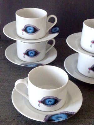 Porcelain Cups by Salvador Dali, Set of 5-GT-1145142