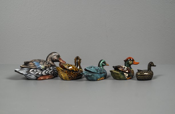 Porcelain Ducks, 1970s, Set of 5-VLO-1444931