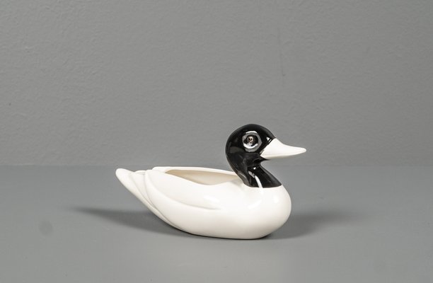 Porcelain Ducks in Black & White, 1970s, Set of 4-VLO-1286929