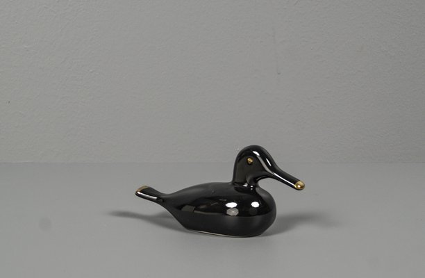 Porcelain Ducks in Black & White, 1970s, Set of 4-VLO-1286929