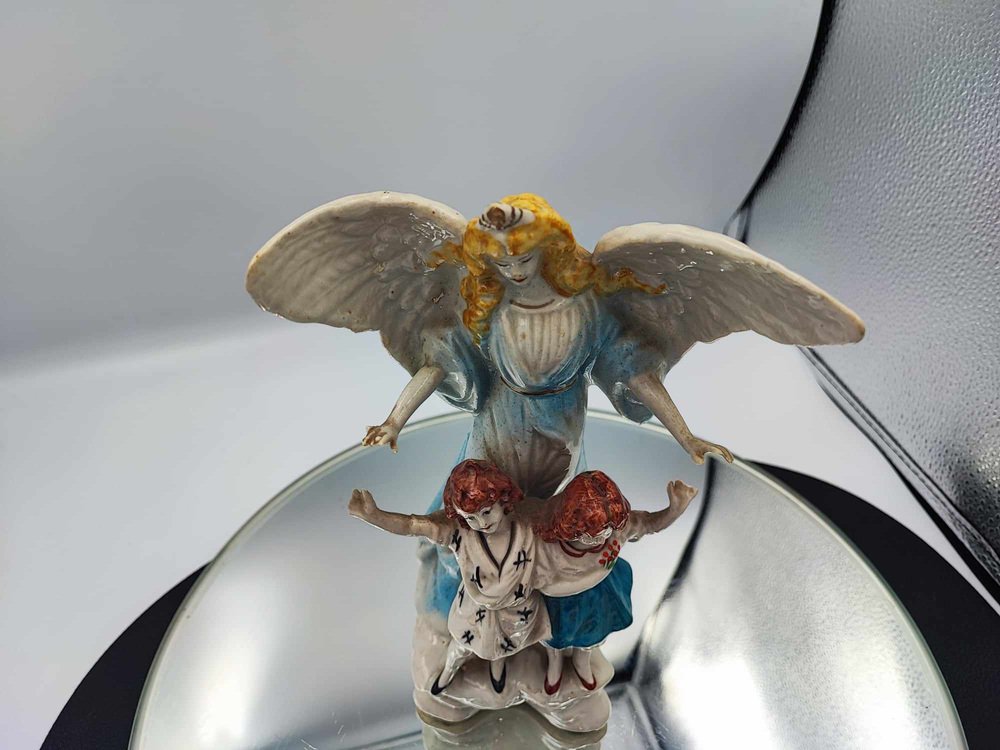 Porcelain Figure of an Angel with Children from Zygmunt Buksowicz, Steatyt Katowice