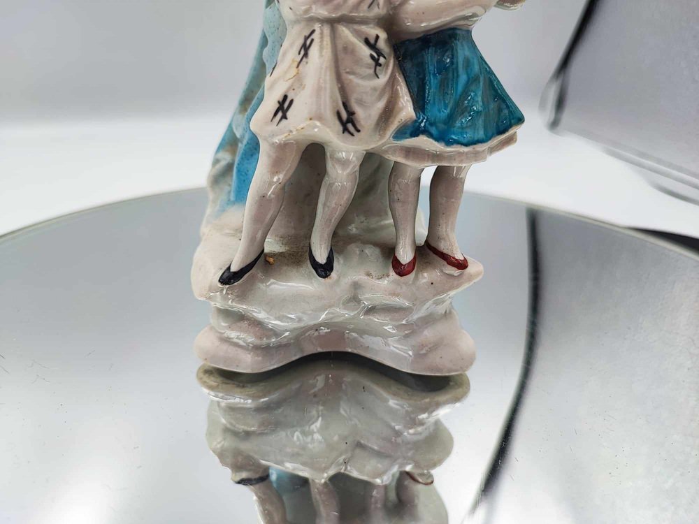 Porcelain Figure of an Angel with Children from Zygmunt Buksowicz, Steatyt Katowice