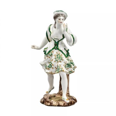 Porcelain Figurine Depicting Lady in Green, France, 19th Century-WMV-1300716