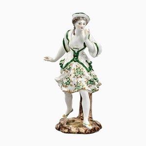 Porcelain Figurine Depicting Lady in Green, France, 19th Century-WMV-1300716