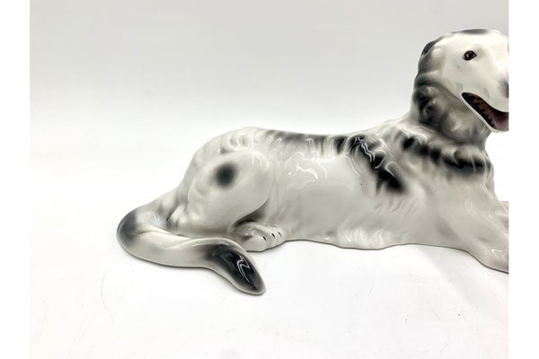 Porcelain Figurine Greyhound Russian Borzoj from Bogucice, 1960s-BXB-1311212