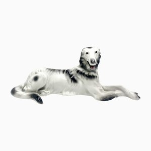 Porcelain Figurine Greyhound Russian Borzoj from Bogucice, 1960s-BXB-1311212