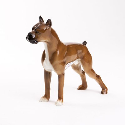 Porcelain Figurine of a Boxer Dog in the Style of Copenhagen Porcelain-FSD-885755